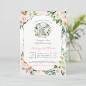 Elephant Little Peanut Lush Pink Girl Baby shower Kaart (Staand voorkant)