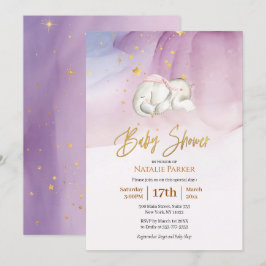 Elephant Little Star Waterverf Baby shower Kaart