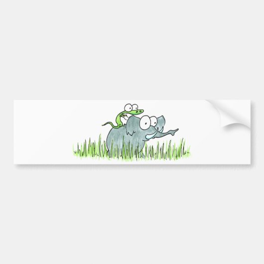 Elephant & Lizzard Bumpersticker (Voorkant)