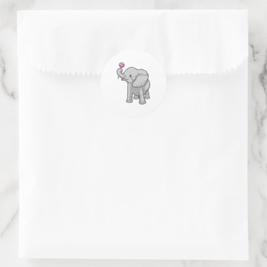 Elephant Lollipop Ronde Sticker (Tas)