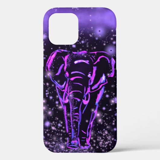 Elephant loopt op Sterrennacht Paars roze Case-Mate iPhone Case (Achterkant)