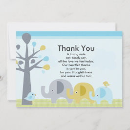 Elephant Love Baby shower Hartelijk dank Bedankkaart