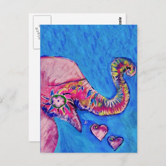 Elephant Love Briefkaart (Voorkant / Achterkant)