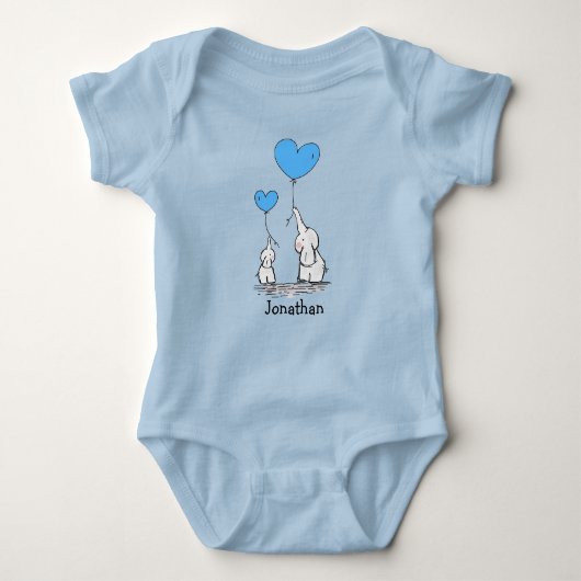 Elephant Love Design Baby Shirt Bodysuit (Voorkant)