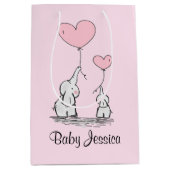 Elephant Love Design Gift Bag Medium Cadeauzakje (Voorkant)