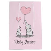 Elephant Love Design Gift Bag Medium Cadeauzakje (Achterkant)