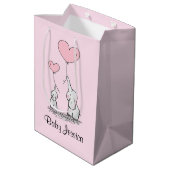 Elephant Love Design Gift Bag Medium Cadeauzakje (Achterkant Gekanteld)