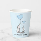 Elephant Love Design Paper Cups Papieren Bekers (Achterkant)