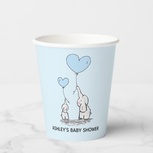 Elephant Love Design Paper Cups Papieren Bekers (Voorkant)