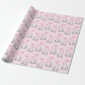 Elephant Love Design Wrapping Paper Cadeaupapier (Uitgerold)