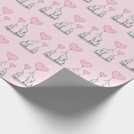 Elephant Love Design Wrapping Paper Cadeaupapier (Hoek)