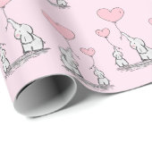 Elephant Love Design Wrapping Paper Cadeaupapier (Rol Hoek)