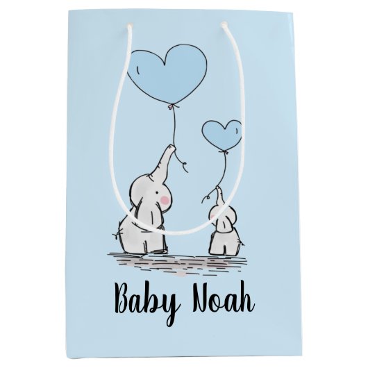 Elephant Love Gift Bag Medium Cadeauzakje (Voorkant)