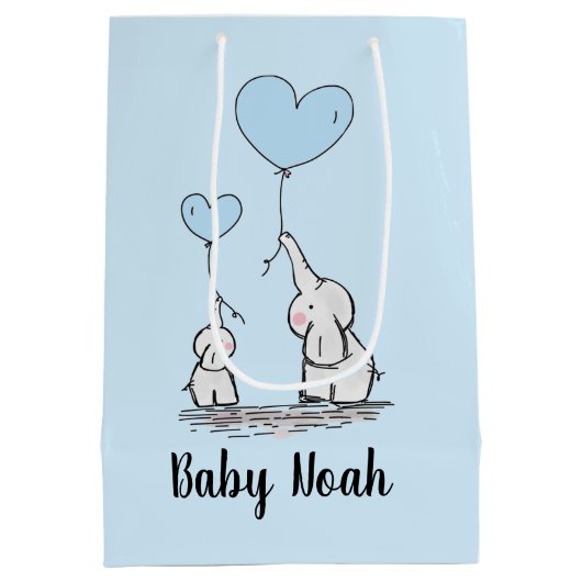 Elephant Love Gift Bag Medium Cadeauzakje (Achterkant)