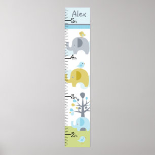 Elephant Love Growth Chart Keep at 8x44! Poster