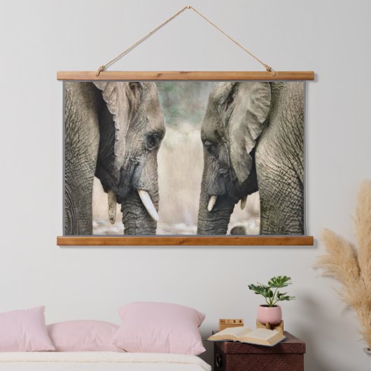 Elephant Love Hangend Wandkleed (Slaapkamer)