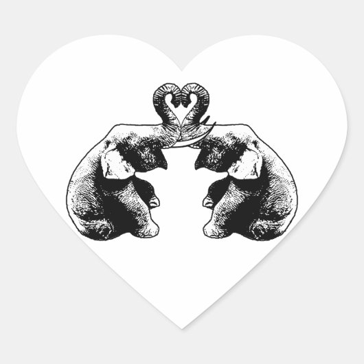 Elephant Love Hart Sticker (Voorkant)