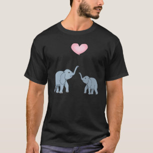 Elephant Love Heart Ballon Cute Animal Kerstmis T-shirt