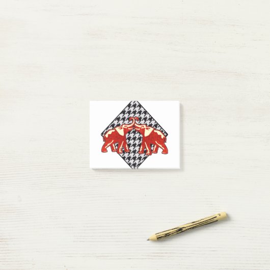 Elephant Love Houndstooth Diamond Post-it® Notes (Op bureau)