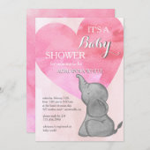 Elephant Love Invitation Kaart (Voorkant / Achterkant)