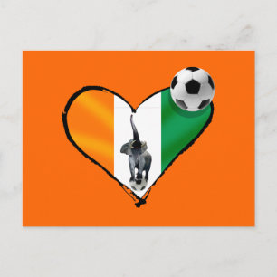 Elephant love Ivory Coast voetbalfans cadeautjes Briefkaart
