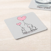 Elephant Love Kartonnen Onderzetters (Schuin)