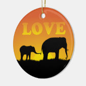 Elephant Love Keramisch Ornament (Links)