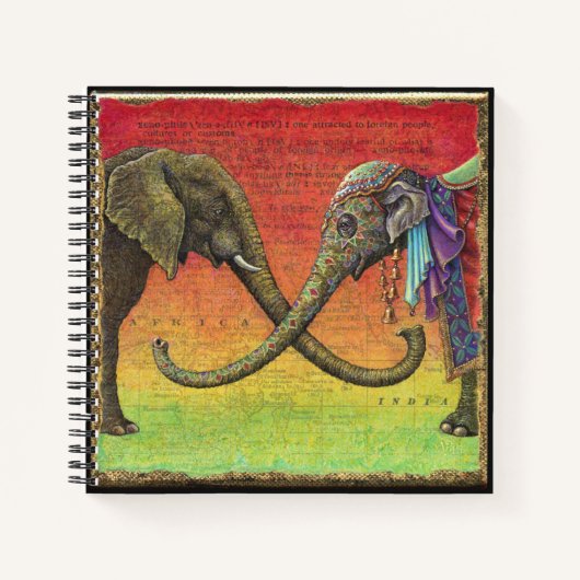 Elephant Love-laptop: Xenophile Notitieboek (Voorkant)