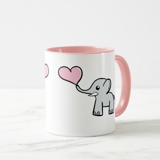 Elephant love mok - roze (Voorkant rechts)
