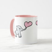 Elephant love mok - roze (Voorkant links)