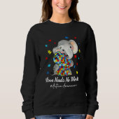 Elephant Love Needs No Words Autism Awareness Puzz Trui (Voorkant)