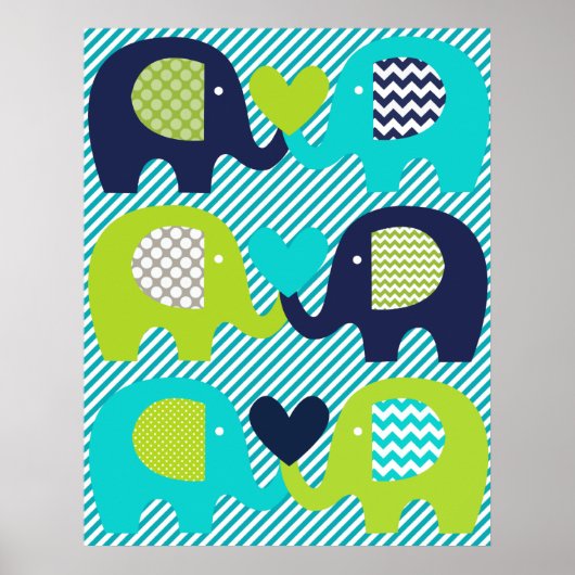 Elephant Love Nursery Poster (Voorkant)