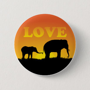 Elephant Love Ronde Button 5,7 Cm