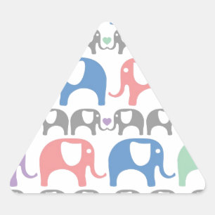 Elephant Love Soft Pastel Pattern with Hessins Sticker