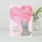 Elephant Love Valentijnsdag Card Feestdagenkaart (Staand voorkant)