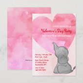 Elephant Love Valentijnsdag Uitnodiging (Voorkant / Achterkant)