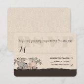 Elephant Love Wedding Rsvp Card Kaartje (Voorkant / Achterkant)