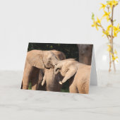 Elephant Love Wenskaart Kaart (Gele Bloem)