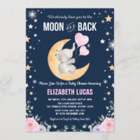 Elephant Love You To The Moon en Back Baby shower
