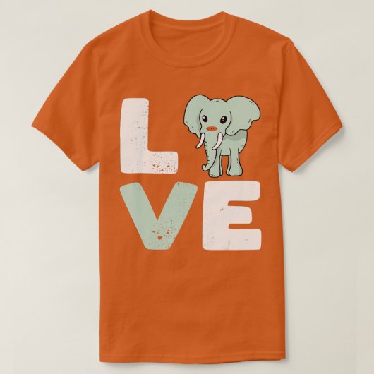 Elephant Lover Cute Love Elephant Animal  T-shirt (Design voorkant)