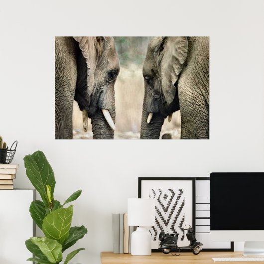Elephant Lovers Art Gifts Poster (Thuiskantoor)
