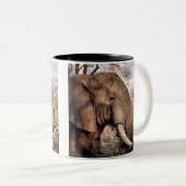 Elephant Lovers Art Tweekleurige Koffiemok (Voorkant rechts)