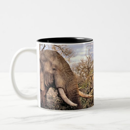 Elephant Lovers Art Tweekleurige Koffiemok (Links)