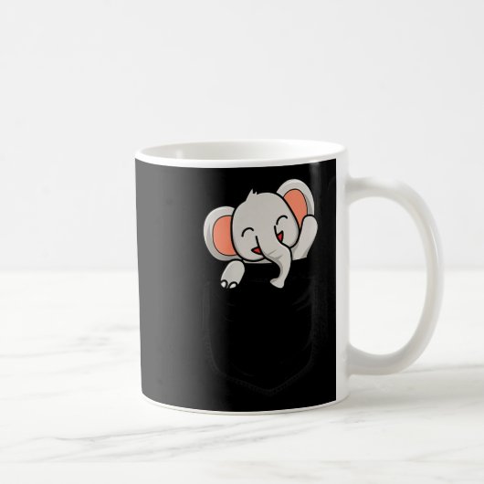 Elephant Lovers Cute Funny Elephant In Cket  Koffiemok (Rechts)