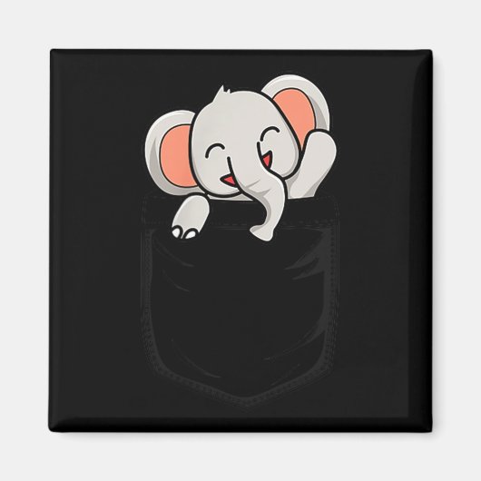 Elephant Lovers Cute Funny Elephant In Cket  Magneet (Voorkant)
