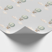 Elephant luchtballon Baby shower Cadeaupapier (Hoek)