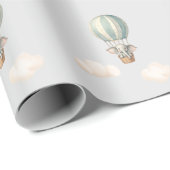 Elephant luchtballon Baby shower Cadeaupapier (Rol Hoek)