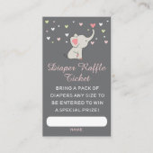 Elephant Luier Raffle Ticket · Meisje Baby shower (Voorkant)