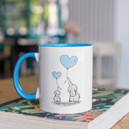 Elephant Ma & Baby Blue Moederdag Baby shower Mok