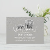 Elephant Ma & Baby Elegant Safari Baby shower Kaart (Staand voorkant)